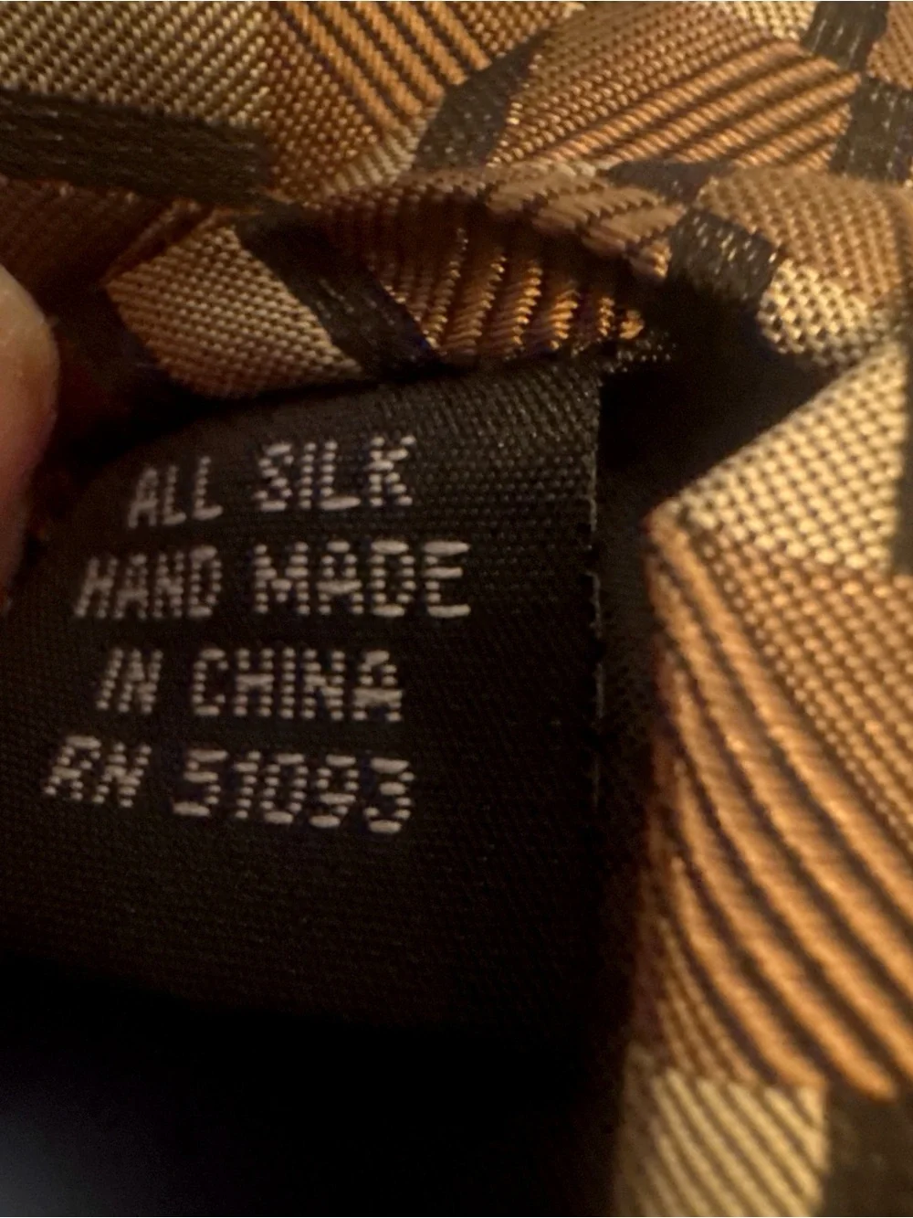 Silk Necktie Brown Gray Woven Basketweave Pattern Mens Tie